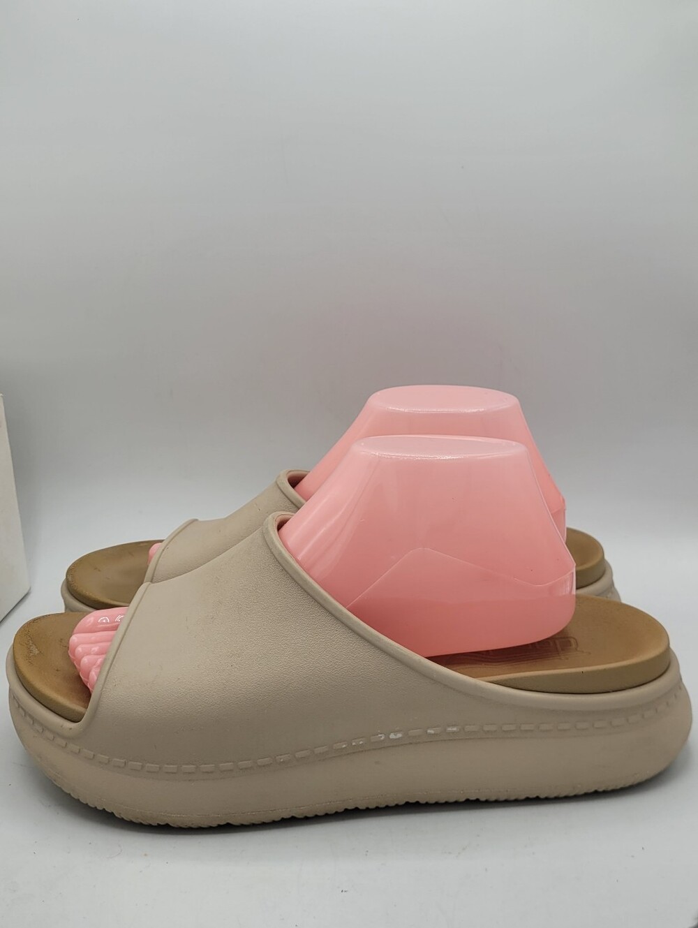 Dansko Devyn Molded EVA Platform Slide in sand color 41 / US